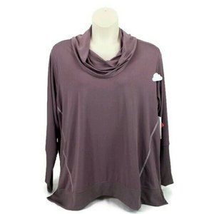 Marika Chill-Tec Flint Mauve Long Sleeve Cowl Neck Athleisure Shirt Womens 3X